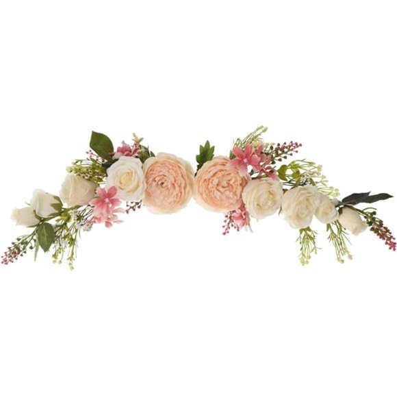 Artificial Peony Flower Swag, 25 Inch Decorative Swag with Champagne Peony - Picture 1 of 7